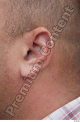 Ear Man White Casual Overweight Street photo references